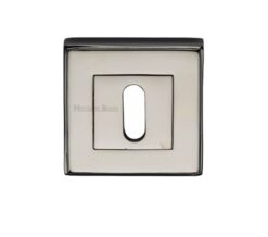 Heritage Brass Art Deco Standard Key Escutcheon, Polished Nickel