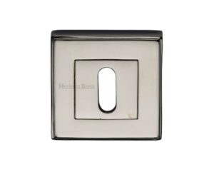 Heritage Brass Art Deco Standard Key Escutcheon, Polished Nickel