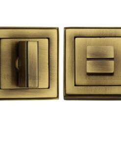 Heritage Brass Art Deco Square (54mm x 54mm) Turn & Release, Antique Brass
