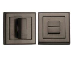 Heritage Brass Art Deco Square (54mm x 54mm) Turn & Release, Matt Bronze