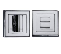 Heritage Brass Art Deco Square (54mm x 54mm) Turn & Release, Polished Chrome