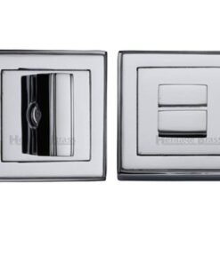 Heritage Brass Art Deco Square (54mm x 54mm) Turn & Release, Polished Chrome