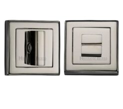 Heritage Brass Art Deco Square (54mm x 54mm) Turn & Release, Polished Nickel