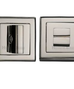 Heritage Brass Art Deco Square (54mm x 54mm) Turn & Release, Polished Nickel