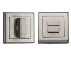 Heritage Brass Art Deco Square (54mm x 54mm) Turn & Release, Satin Nickel