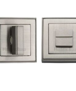 Heritage Brass Art Deco Square (54mm x 54mm) Turn & Release, Satin Nickel