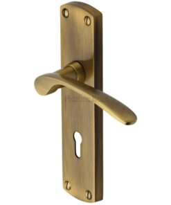 Heritage Brass Diplomat Antique Brass Door Handles  (sold in pairs)