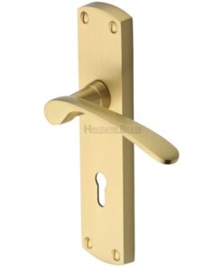 Heritage Brass Diplomat Satin Brass Door Handles  (sold in pairs)