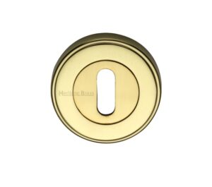 Heritage Brass Art Deco Style Standard Key Escutcheon, Polished Brass