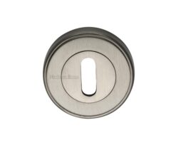 Heritage Brass Art Deco Style Standard Key Escutcheon, Satin Nickel