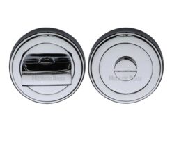 Heritage Brass Art Deco Style Round 53mm Diameter Turn & Release, Polished Chrome Finish