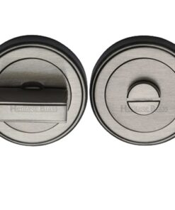 Heritage Brass Art Deco Style Round 53mm Diameter Turn & Release, Satin Nickel Finish