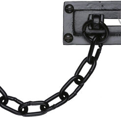 M Marcus Door Chain (106mm x 38mm), Smooth Black Iron  (sold in pairs)