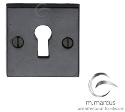 M Marcus Square Standard Profile Escutcheon, Smooth Black Iron