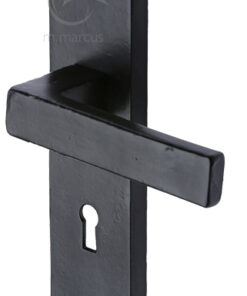 M Marcus Cheswell Door Handles, Smooth Black Iron  (sold in pairs)