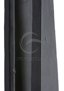 M Marcus Plain Door Knocker On Backplate (167mm x 40mm), Smooth Black Iron