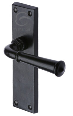 M Marcus Ashfield Door Handles, Smooth Black Iron  (sold in pairs)