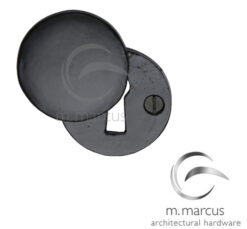 M Marcus Covered Standard Profile Escutcheon, Smooth Black Iron