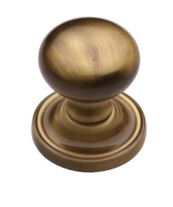 Heritage Brass Hampstead Mortice Door Knobs, Antique Brass -   (sold in pairs)