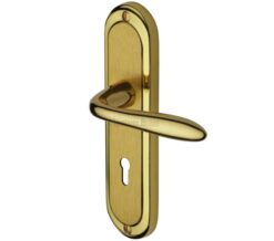 Heritage Brass Henley Mayfair Finish, Polished Brass & Satin Brass Door Handles (sold in pairs)
