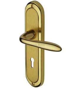 Heritage Brass Henley Mayfair Finish, Polished Brass & Satin Brass Door Handles (sold in pairs)