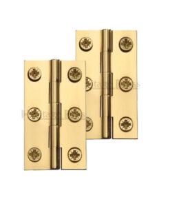Heritage Brass Extruded Brass Cabinet Hinges (Various Sizes), Polished Brass  (sold in pairs)