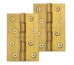 Heritage Brass 4" x 2 5/8" Heavier Duty Double Phosphor Washered Butt Hinges, Natural Brass  (sold in pairs)