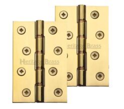 Heritage Brass 4" x 2 5/8" Heavier Duty Double Phosphor Washered Butt Hinges, Polished Brass  (sold in pairs)