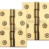 Heritage Brass 4 Inch Heavier Duty Double Phosphor Washered Butt Hinges, Polished Brass (sold in pairs)
