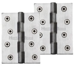 Heritage Brass 4 Inch Heavier Duty Double Phosphor Washered Butt Hinges, Satin Chrome  (sold in pairs)