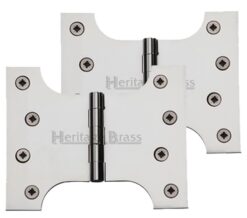 Heritage Brass 5 Inch Parliament Hinges, Polished Chrome (sold in pairs)