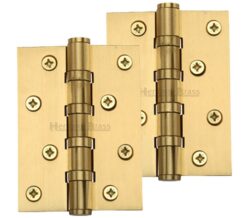 Heritage Brass 4" x 3" Ball Bearing (Steel Pin) Hinges, Satin Brass -   (sold in pairs)