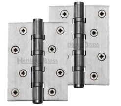 Heritage Brass 4" x 3" Ball Bearing (Steel Pin) Hinges, Satin Chrome  (sold in pairs)