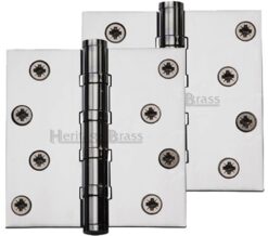 Heritage Brass 4" x 4" Ball Bearing (Steel Pin) Hinges, Polished Chrome  (sold in pairs)
