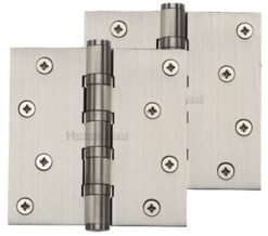Heritage Brass 4" x 4" Ball Bearing (Steel Pin) Hinges, Satin Nickel  (sold in pairs)