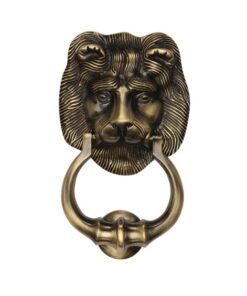 Heritage Brass Lion Head Door Knocker, Antique Brass