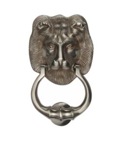 Heritage Brass Lion Head Door Knocker, Satin Nickel