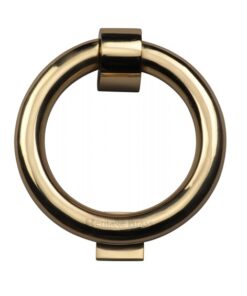 Heritage Brass Ring Door Knocker, Polished Brass