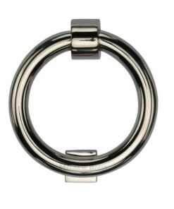 Heritage Brass Ring Door Knocker, Polished Nickel