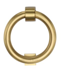 Heritage Brass Ring Door Knocker, Satin Brass