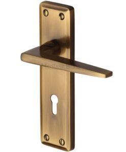 Heritage Brass Kendal Door Handles On Backplate, Antique Brass -   (sold in pairs)