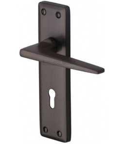 Heritage Brass Kendal Door Handles On Backplate, Matt Bronze (sold in pairs)