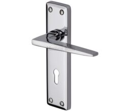 Heritage Brass Kendal Door Handles On Backplate, Polished Chrome  (sold in pairs)