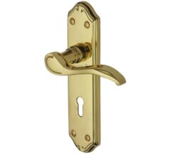 Heritage Brass Verona Polished Brass Door Handles  (sold in pairs)