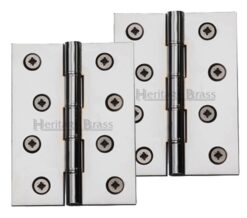 Heritage Brass 4 Inch Double Phosphor Washered Butt Hinges, Polished Chrome  (sold in pairs)
