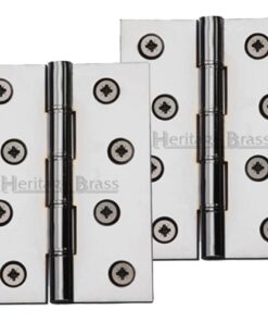 Heritage Brass 4 Inch Double Phosphor Washered Butt Hinges, Polished Chrome  (sold in pairs)