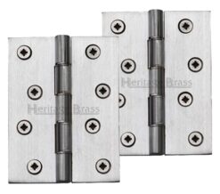 Heritage Brass 4 Inch Double Phosphor Washered Butt Hinges, Satin Chrome  (sold in pairs)