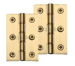 Heritage Brass 3 Inch Double Phosphor Washered Butt Hinges, Polished Brass  (sold in pairs)