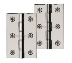 Heritage Brass 3 Inch Double Phosphor Washered Butt Hinges, Polished Nickel  (sold in pairs)