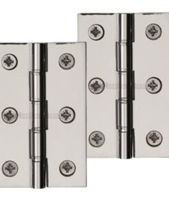 Heritage Brass 3 Inch Double Phosphor Washered Butt Hinges, Polished Nickel  (sold in pairs)